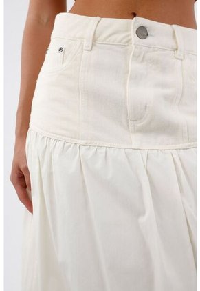 Tennis Falda Larga Para Mujer De Algodón Blanca Globo Con Frunce