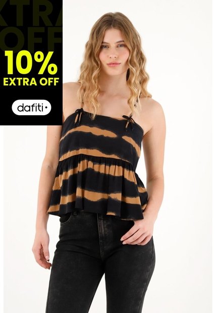 Tennis Camisa De Tiras Con Estampado Tie Dye Para Mujer