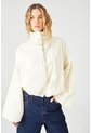 Tennis Camisa Oversize Con Cuello Alto Abotonado En Algodón Crema Para Mujer de Tennis