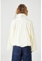 Tennis Camisa Oversize Con Cuello Alto Abotonado En Algodón Crema Para Mujer de Tennis