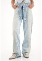 Tennis Jean Wide Leg Con Detalle De Malla Y Brillo Para Mujer de Tennis