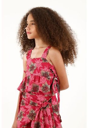 Camisa Con Estampado De Flores Para Niña