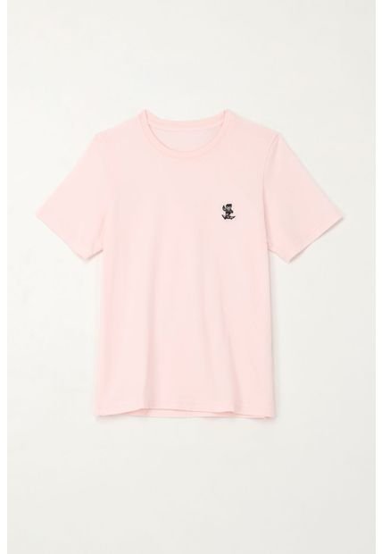 Camiseta Con Estampado En Algodón 100% Rosada Para Niño