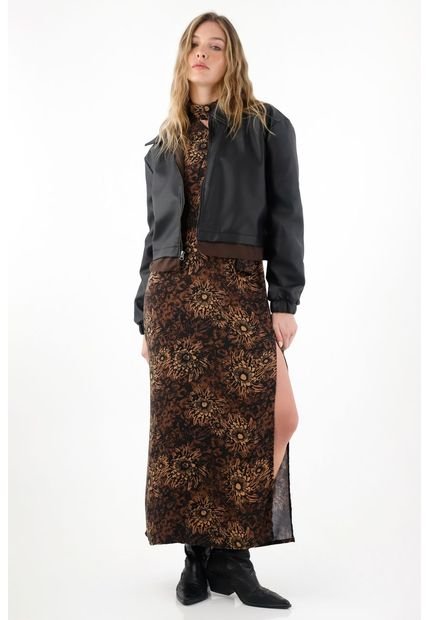 Vestido Largo Amplio Con Estampado De Flores Para Mujer