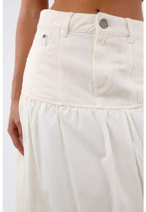 Tennis Falda Larga Para Mujer De Algodón Blanca Globo Con Frunce