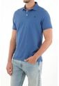 Tennis Polo Azul Lycra-Algodón Para Hombre de Tennis