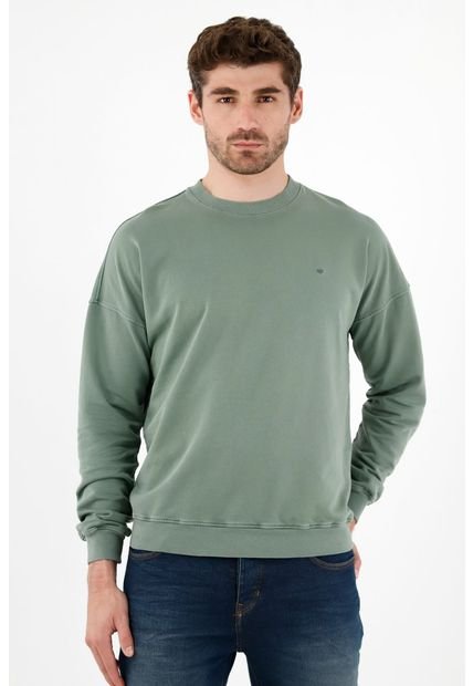 Buzo Verde Cuello Rendodo Para Hombre