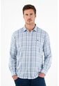Camisa Con Diseño A Cuadros Azul Para Hombre de Tennis