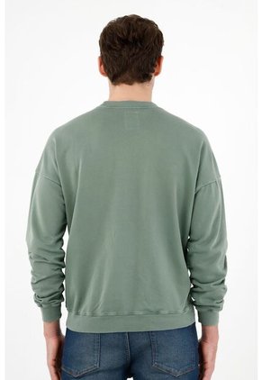 Buzo Verde Cuello Rendodo Para Hombre