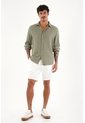 Camisa Verde Manga Larga Para Hombre de Tennis