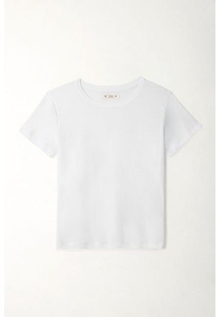 Tennis Camiseta Blanca Cuello Redondo Para Mujer
