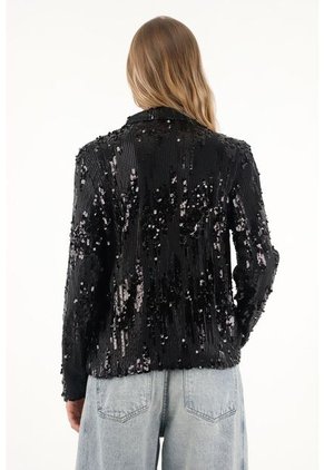 Tennis Abrigo Negro De Lentejuelas Para Mujer