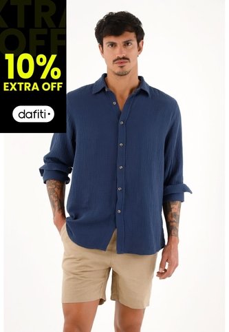 Tennis Camisa Azul Manga Larga Para Hombre Tennis