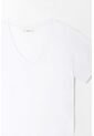 Tennis Camiseta Para Mujer De Algodón Blanca De Fit Relajado Con Escote En V de Tennis