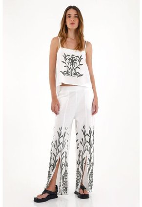 Tennis Camisa Amplia Que Anuda En Espalda Blanca Para Mujer