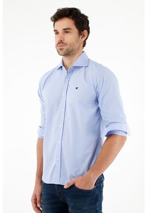 Tennis Camisa Azul Manga Larga Para Hombre