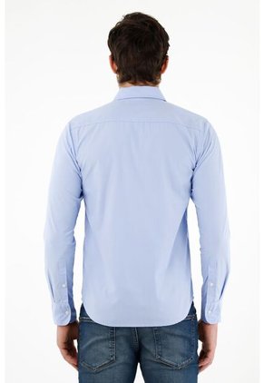 Tennis Camisa Azul Manga Larga Para Hombre