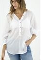 Camisa Cuello En V Blanca Para Mujer de Tennis
