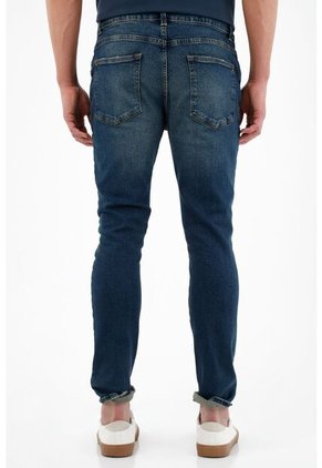 Tennis Jean Skinny Azul Tono Oscuro Para Hombre