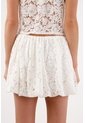 Tennis Falda Corta Fit Relajado Con Bajo Abullonado En Encaje Blanco Para Mujer de Tennis