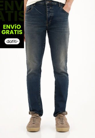 Tennis Jean Skinny Azul Oscuro Tiro Medio Para Hombre Tennis