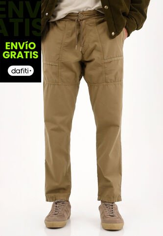 Pantalón Recto Con Cordón En Pretina Café Para Hombre Tennis