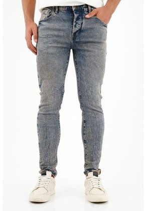Tennis Jean Super Skinny Azul Con Cinco Bolsillos Para Hombre