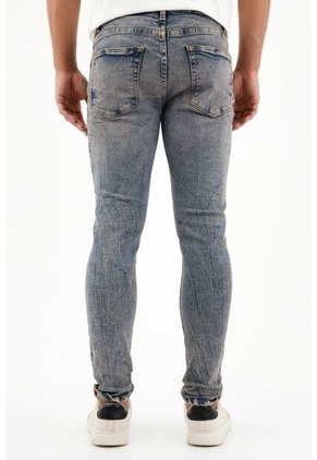 Tennis Jean Super Skinny Azul Con Cinco Bolsillos Para Hombre