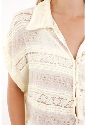 Tennis Camisa Boxy Fit Con Textura Crudo Para Mujer