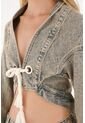 Tennis Chaqueta Crop Con Cordón Decorativo Para Mujer de Tennis