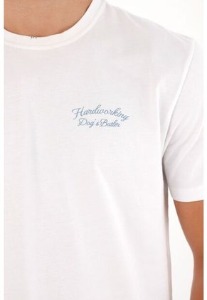 Tennis Camiseta Con Estampado Frontal Y En Espalda Blanca Para Hombre