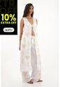 Tennis Kimono Con Manualidad Bordada En 100% Lino Para Mujer de Tennis