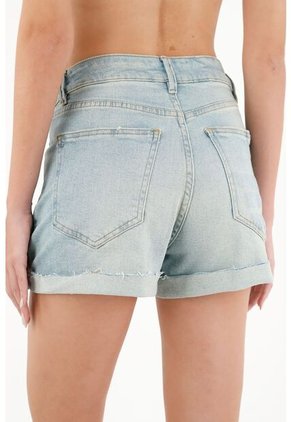 Tennis Bermuda Azul Tiro Amplio Para Mujer