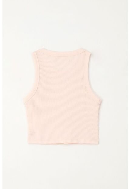 Camiseta Manga Sisa En Rib Rosado Para Niña