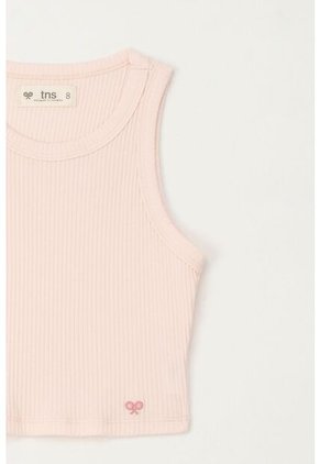 Camiseta Manga Sisa En Rib Rosado Para Niña