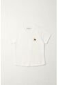 Camiseta Básica Manga Corta Crudo Para Niña de Tennis