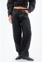 Tennis Jean Para Mujer En Algodón Negro Relajado Horseshoe de Tennis