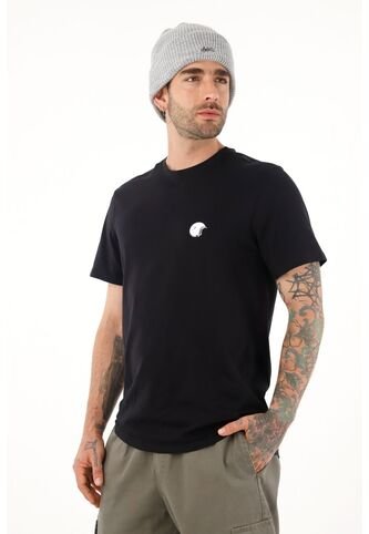 Tennis Camiseta Manga Corta Negra Para Hombre Tennis