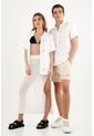 Camisa Unisex Blanca Manga Corta de Tennis