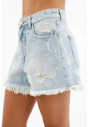 Short Azul Con Rotos Para Mujer