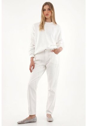 Tennis Jean Mom De Tiro Alto En Denim Crudo Para Mujer