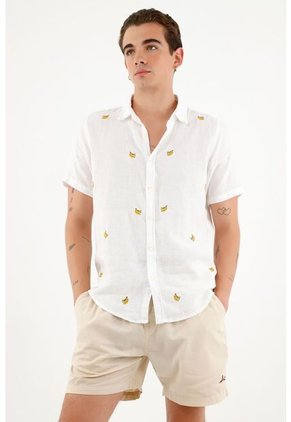 Camisa Unisex Blanca Manga Corta