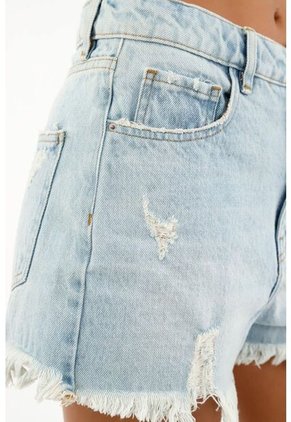 Short Azul Con Rotos Para Mujer