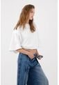 Tennis Camiseta Oversize Con Mangas Amplias En Algodón Blanco Para Mujer de Tennis