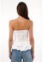 Tennis Camisa Strapless Con Corte Abombachado Crudo Para Mujer de Tennis