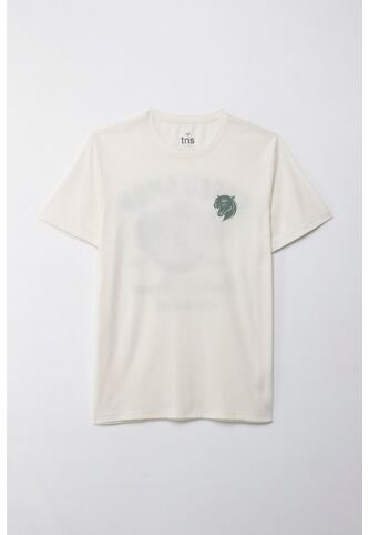 Tennis Camiseta Manga Corta Estampada Crudo Con Diseño Limpio Para Hombre Tennis