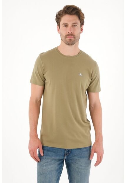 Tennis Camiseta Con Cuello Redondo En Rib Verde Para Hombre