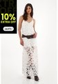 Tennis Vestido Largo Tejido Con Aberturas Crudo Para Mujer de Tennis