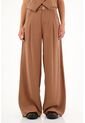 Pantalón Tipo Sastre Amplio Café Para Mujer de Tennis