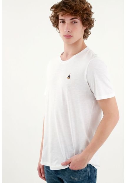 Camiseta Blanca Con Mini Detalle Para Hombre
